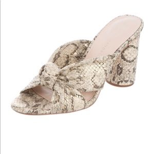 Loeffler Randall Coco Knotted Snakeskin Slides